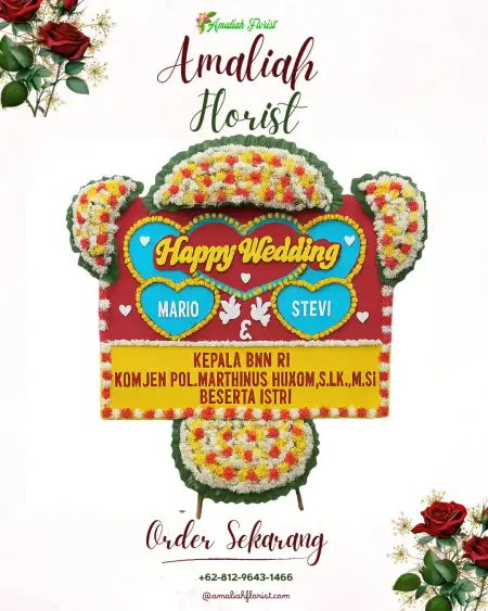 Papan Bunga Pernikahan Dari